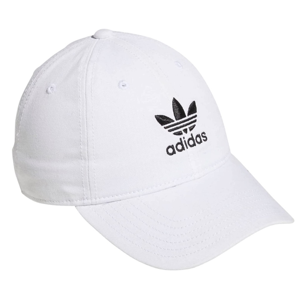Adidas Originals Women's Relaxed Fit Adjustable Strapback Cap, White/Black